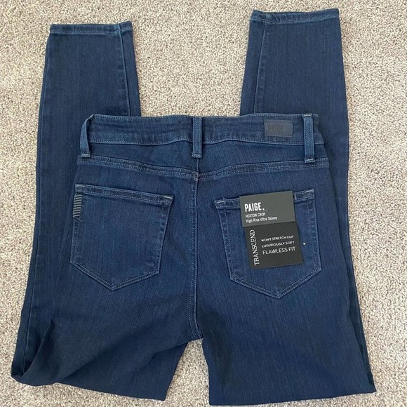 NWT! PAIGE sz 25 Hoxton Crop Transcend High Rise Lisbon Skinny ANKLE - Picture 1 of 7